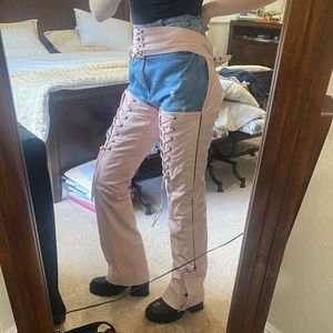 Harley Davidson Women’s Pink Leather Chaps Size Xs Fits SMALL Too Genuine